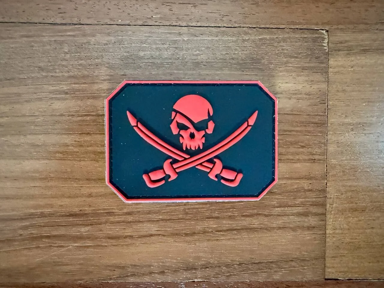 "Pirate Skull Swords" Military Morale Badge, Black-Red - Russian Tactical Patch