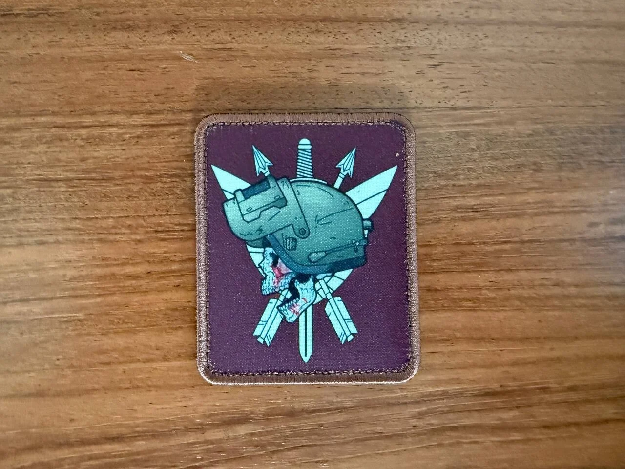 Russian Tactical Helmet Skull Badge - Military Patch by Korpus Vyshivaniya