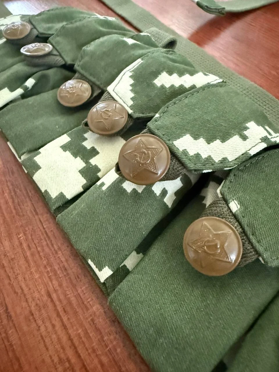 Soviet KLMK Camouflage Chest Rig - Poyas A + Poyas B Set for AK Magazines - Image 3